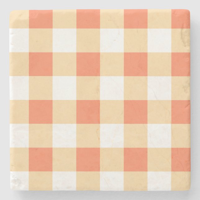 Porta-copo De Pedra Gingham Pattern (Frente)