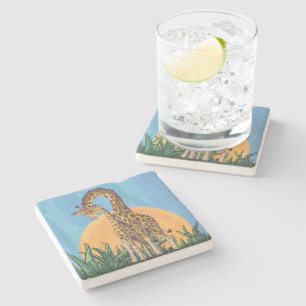 Porta-copo De Pedra Giraffe Mama e Bebê