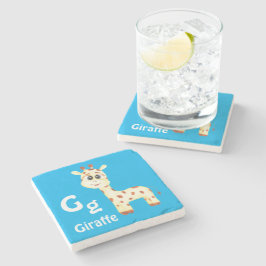 Porta-copo De Pedra Giraffe personaliza ABC: Carta G - Adicionar seu n