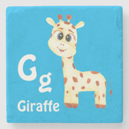 Porta-copo De Pedra Giraffe personaliza ABC: Carta G - Adicionar seu n