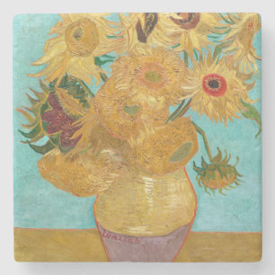 Porta-copo De Pedra Girassóis, Pintura de Natureza Morta Pós-Impressio
