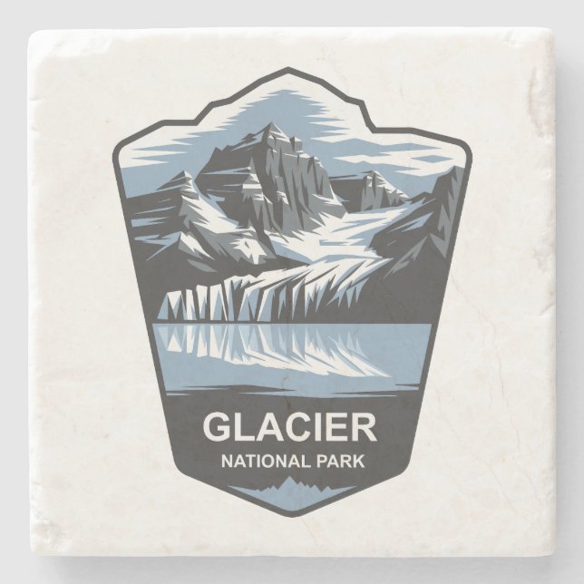 Porta-copo De Pedra Glacier National Park Emblem (Frente)