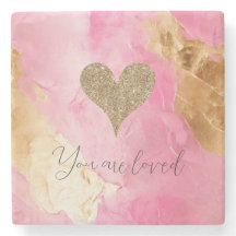 Glicor Cinza Rosa Dourado Coração Leve