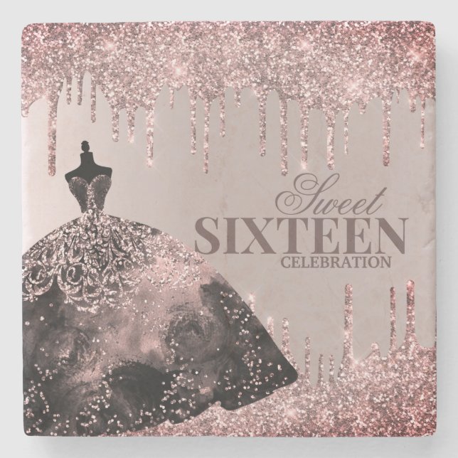 Porta-copo De Pedra Gliter Glitter Glitter Glitter Glitter Drips Doce  (Frente)