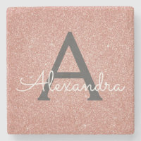 Glitter e Brilho em Dourado Rosa Monograma