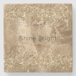 Porta-copo De Pedra Glitter Glitter Dourado Sparkles