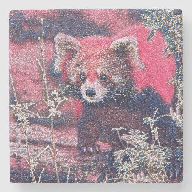 Porta-copo De Pedra GlitzyAnimal_RedPanda_005 (Frente)