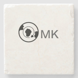 Porta-copo De Pedra Globo negro adiciona nome monograma detalhes viage