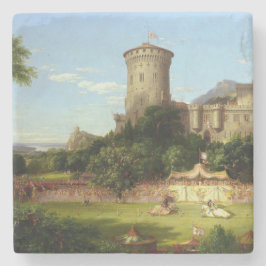 Porta-copo De Pedra Glorioso Passado (Joust Medieval) (Arte Vintage)