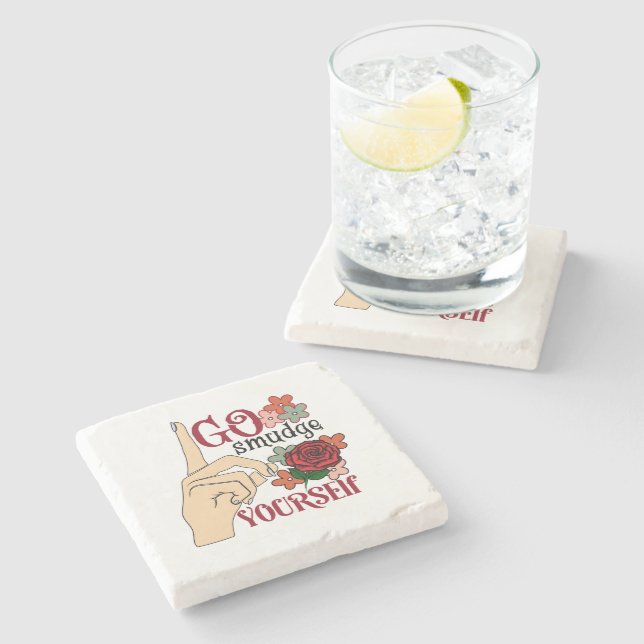 Porta-copo De Pedra Go Smudge Yourself Coasters (Lateral)