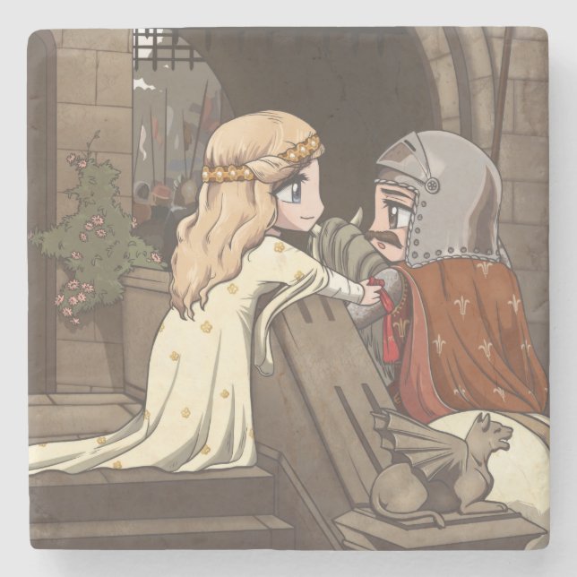 Porta-copo De Pedra Godspeed meu cavaleiro de Chibi! (Frente)