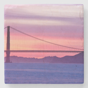 Porta-copo De Pedra Golden gate bridge no por do sol