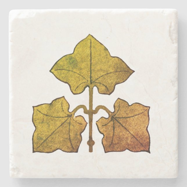 Porta-copo De Pedra Golden Oak Leaf (Frente)