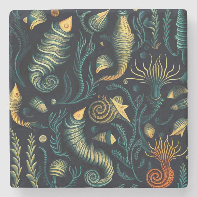 Porta-copo De Pedra Golden Reefs (Frente)