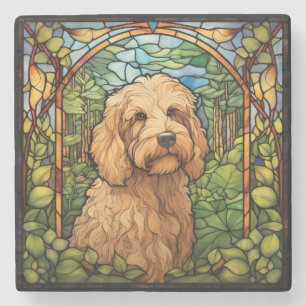 Porta-copo De Pedra Goldendoodle Dog Art