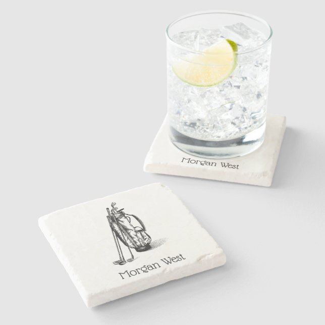 Porta-copo De Pedra Golf Bag Golf Clusters Negros (Lateral)