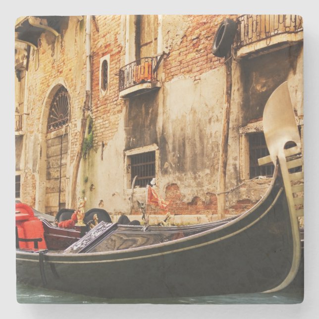 Porta-copo De Pedra Gôndola velha no rio (Frente)