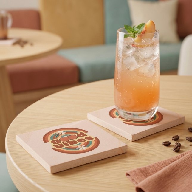 Porta-copo De Pedra Good Vibes (Criador carregado)