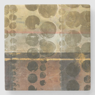 Porta-copo De Pedra Gotas Verdes Circulares