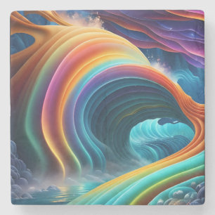 Porta-copo De Pedra Graceful Bright Rainbow Waterfall