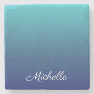 Porta-copo De Pedra Gradiente azul-ombre personalizado