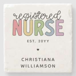 Porta-copo De Pedra Graduação de Enfermeira Registrada Colorida Person