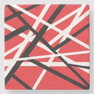 Porta-copo De Pedra gráfico vermelho, preto e branco