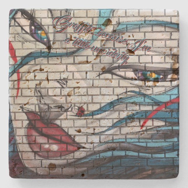 Porta-copo De Pedra Grafite de Menina Asiática  (Frente)