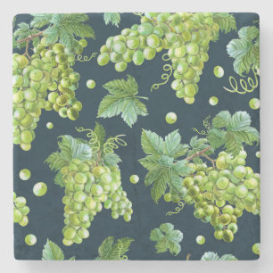 Porta-copo De Pedra Grama Verde: Padrão Escuro de Aquarela