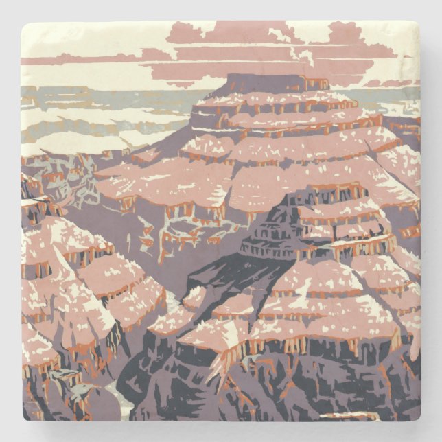 Porta-copo De Pedra Grand Canyon Western Graphic Art American (Frente)
