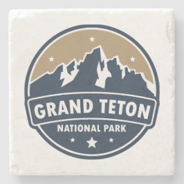 Porta-copo De Pedra Grand Teton National Park Round Emblem