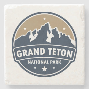 Porta-copo De Pedra Grand Teton National Park Round Emblem
