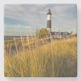 Porta-copo De Pedra Grande Farol De Ponto Solúvel No Lago Michigan