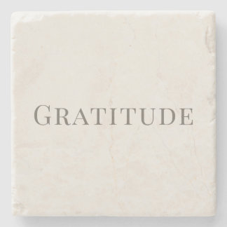 Porta-copo De Pedra Gratitude – Minimal Typography Design