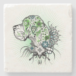 Porta-copo De Pedra Great Dane Verde