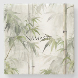 Porta-copo De Pedra Green Bamboo Mindfulness Yoga