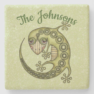 Porta-copo De Pedra Green Lizard