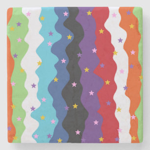 Porta-copo De Pedra Groovy Celestial Stripe Abstrato