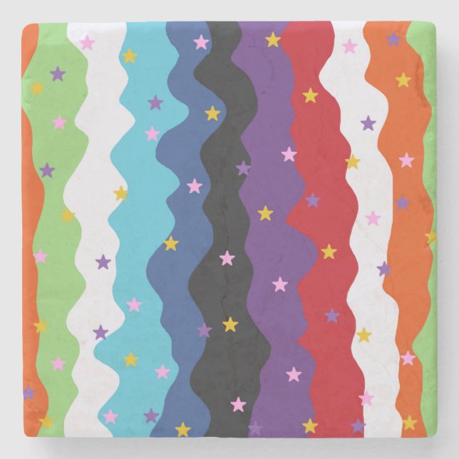 Porta-copo De Pedra Groovy Celestial Stripe Abstrato (Frente)