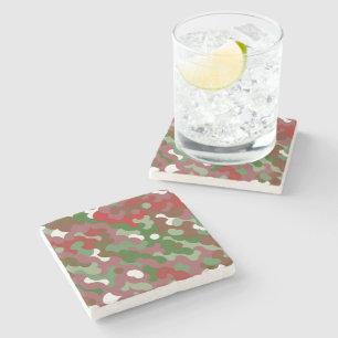 Porta-copo De Pedra Groovy Funky Retro Boho Vermelho e Verde Natal