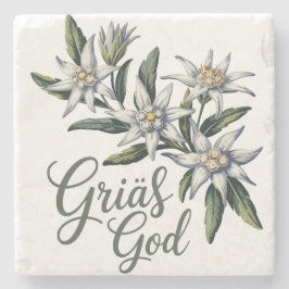 Porta-copo De Pedra Grüss Gott Edelweiss
