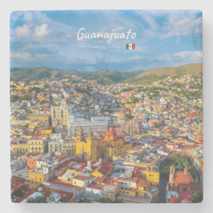 Porta-copo De Pedra Guanajuato, México - Paisagem Urbana Colorida