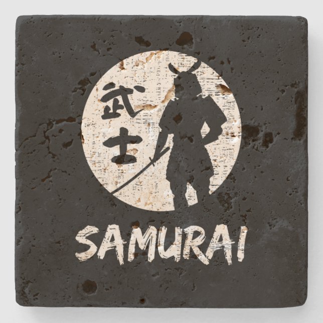 Porta-copo De Pedra Guerreiro Samurai  (Frente)
