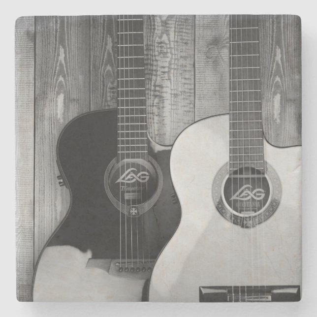 Porta-copo De Pedra Guitarras acústicas clássicas com Eletrônicos (Frente)