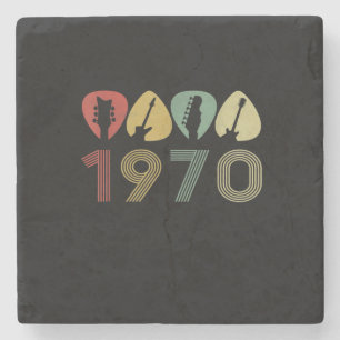 Porta-copo De Pedra Guitarrista Guitarra Picada 1970 Aniversário Guita