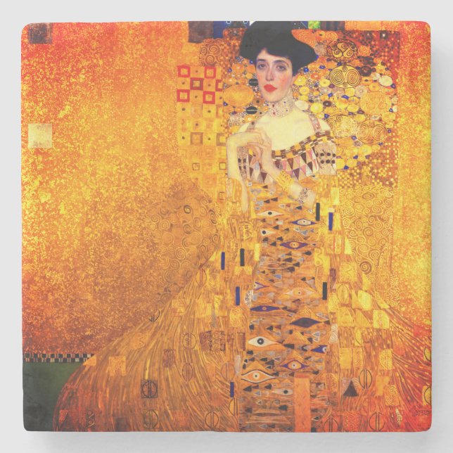 Porta-copo De Pedra Gustav Klimt Retrato de Adele Bloch Bauer (Frente)