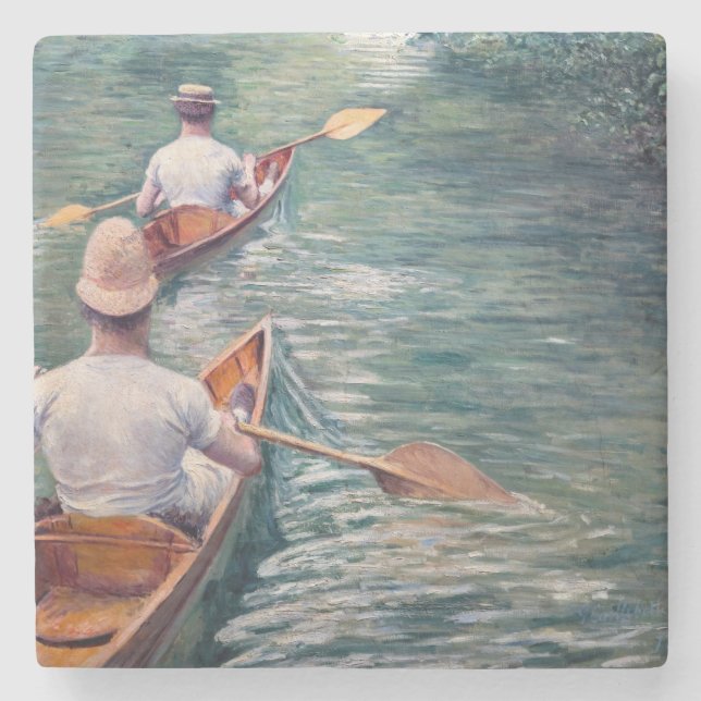 Porta-copo De Pedra Gustave Caillebotte - Canoas nos Yerres (Frente)