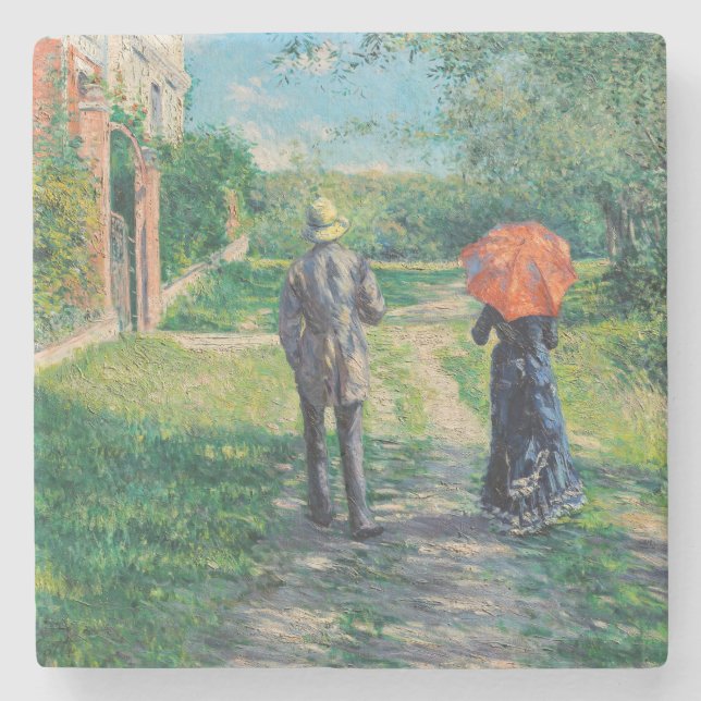 Porta-copo De Pedra Gustave Caillebotte - O Caminho Uphill (Frente)