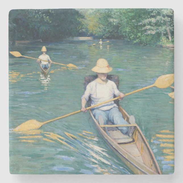 Porta-copo De Pedra Gustave Caillebotte - Skiffs nos Yerres (Frente)