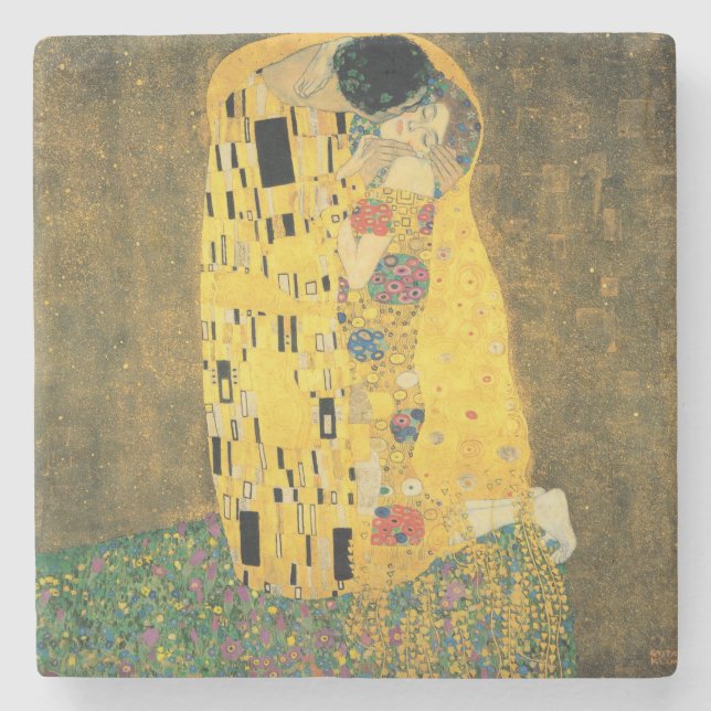 Porta-copo De Pedra GUSTAVO KLIMT - O beijo 1907 (Frente)